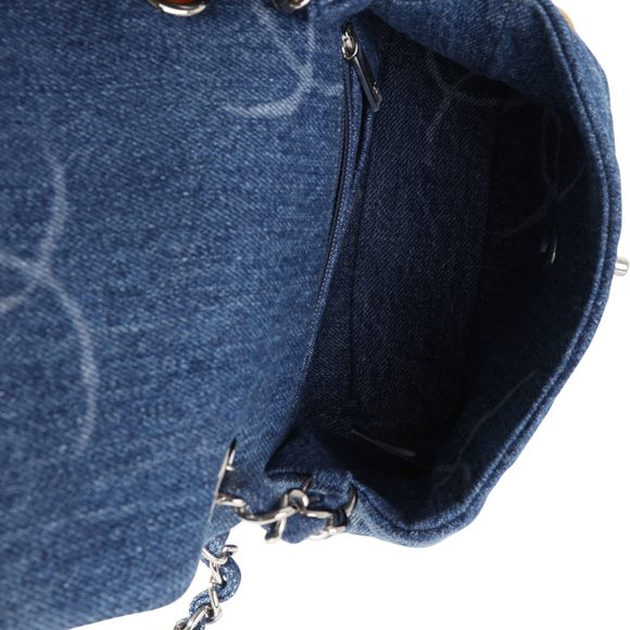 Chanel Blue Quilted Denim Square Mini Classic Flap Bag - Picture 8 of 8